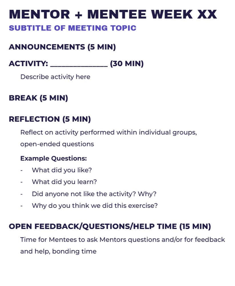 lesson/meeting layout