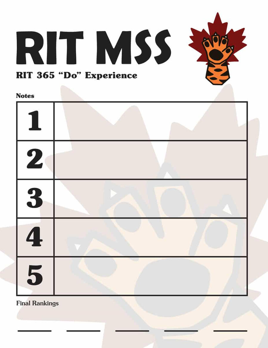 student worksheet for the experience