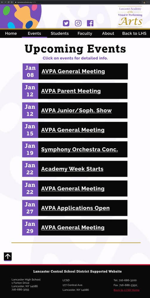 upcoming events