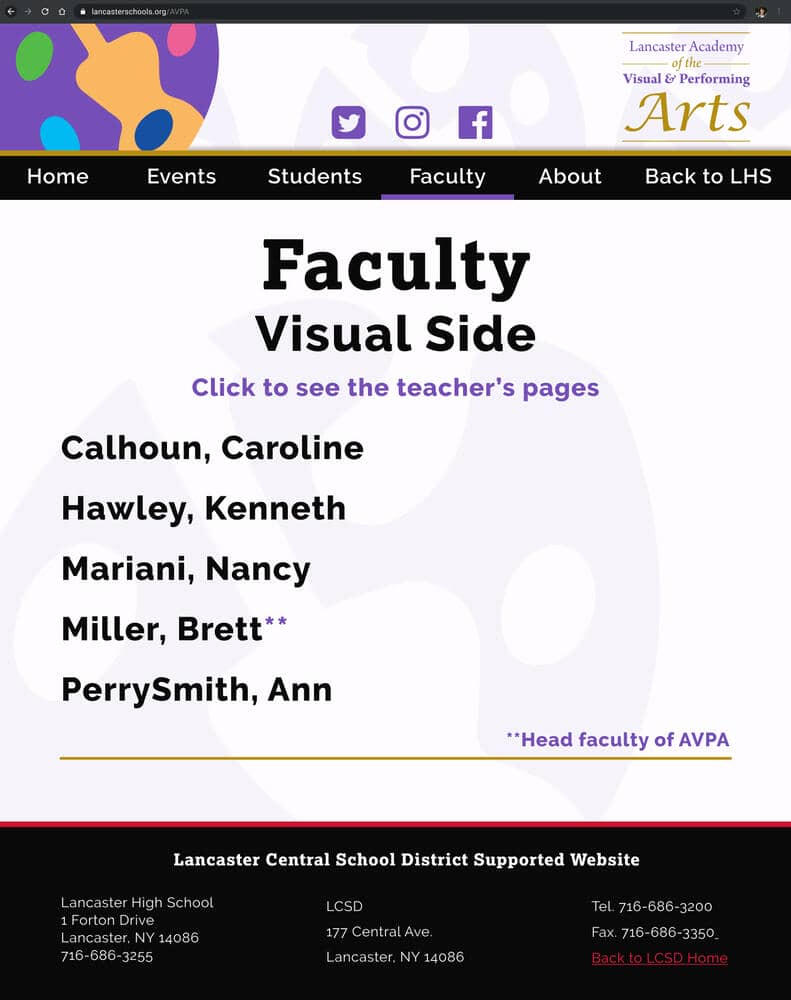 faculty page